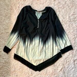Ombré‎ Professional Office Monochrome Gradient Mature Goth Fairy Pearl Blouse
